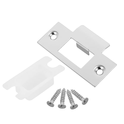 Operitacx Placa de Cierre de Pestillo Inoxidable Guía Metálica Reforzada para Puertas de Madera Kit de Refuerzo con Tornillos sin Llave Acabado y Seguro Color Aleatorio Color Aleatorio