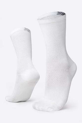 Meia HUPI Carbono Branco 1 Par para Corrida Bike, Cor: BRANCO, Tamanho: Único 36-42