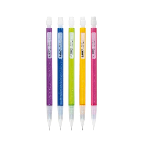 Lapiseira BIC Shimmers 0,5mm, Corpo Colorido Brilhante, Borracha na Ponta, Multicor, Embalagem Leve