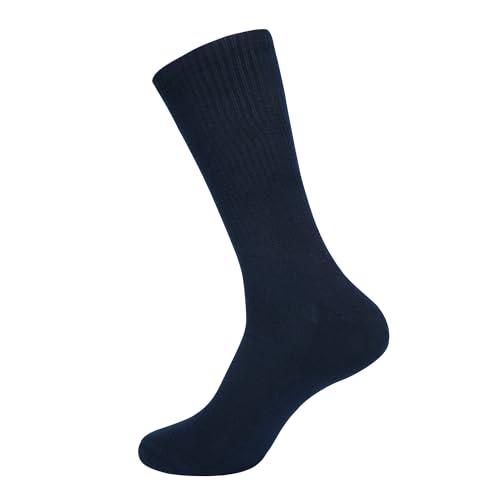 Image of 4 Pack Cotton Crew Socks for Womens Lightweight Casual Wear Business Socks, 6 to 9(WS1002-4NAV-4PK-6TO9)