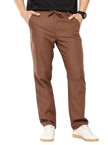 Image of DIVISIVE Men's Relaxed Fit Cotton Linen Blend Trousers