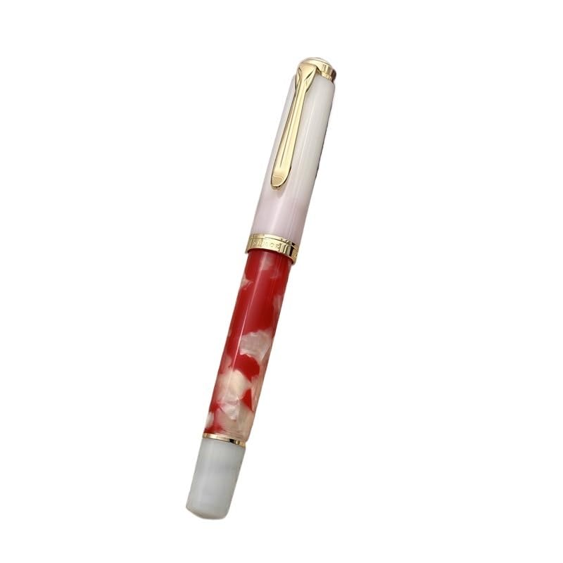XMKT Pióro wieczne tłokowe nowe przezroczyste EF/F/M 0,38/0,5/0,7 mm stalówka do pisania atramentem pióro biurowe przybory szkolne (C, Schmidt F (0,5 mm)