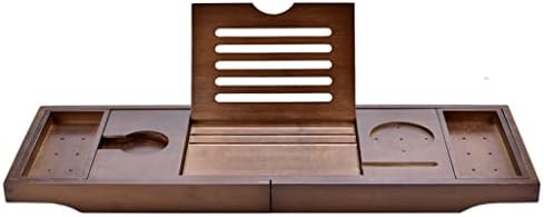 Bathtub Rack Telescopic Non-Slip al Bath Mobile Phone Holder Board Brown Bathtub Rack Tray image 2
