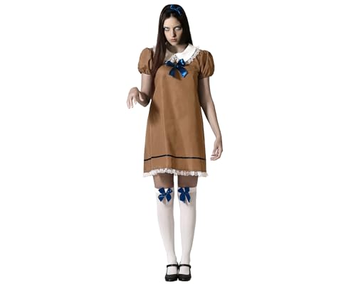 Atosa déguisement poupée halloween robe marron femme adulte M
