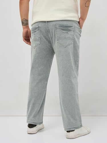Image of Urbano Plus Men's Regular Fit Heavy Washed Denim Jeans Stretchable