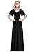 Produktbild Babyonlinedress Damen V-Ausschnitt Cocktailkleid Hohe Bund Abendkleid A-Linie Abiballkleid Bodenlang Schwarz GR. 40