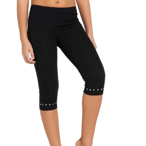 JADEA Leggings da Bambina Cotone Elasticizzato, da 3 a 14 Anni (IT, età, 3 Anni, 4 Anni, Regular, 01nero)