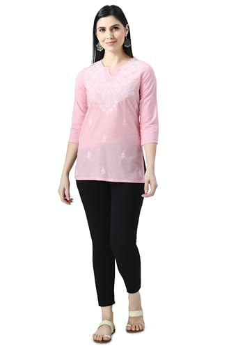 Image of QAZMI Women's Cotton Straight Embroidered Kurti
