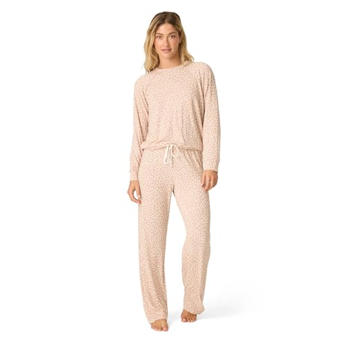 P.J. Salvage Women's [Amazon Exclusive] Butter Jersey 2-Piece PJ Set, Nude, Medium