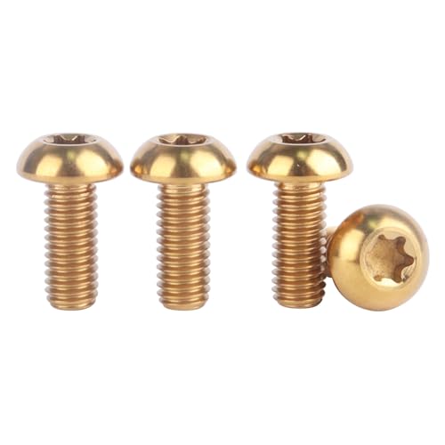 Image of 4PCS Titanium M5 x 12mm T25 Torx Head Bolt Screw (Gold)