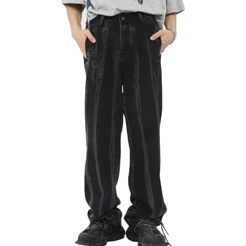 Men's Baggy Jeans Y2K Vintage 90's Hip Hop Ripped Aesthetic Style Denim Pants Straight Leg Pants Streetwear
