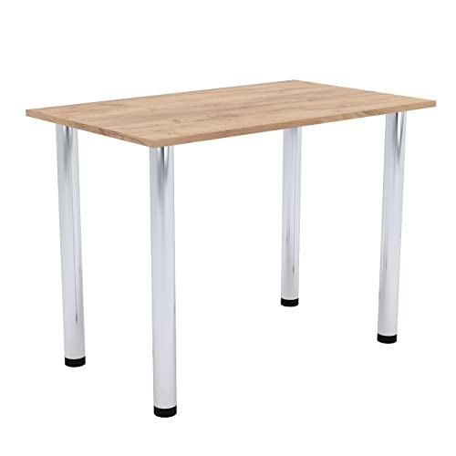 AKKE Esszimmertisch 80 cm x 60 cm Esstisch Kleiner Tisch Küchentisch Schreibtisch Dining Table Esszimmermöbel Chrombeine