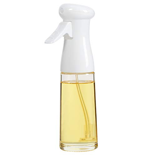 Aminno Oil Sprayer for Cooking, Olive Oil Sprayer - Food Safe Glass Bottle, Leakproof Top-Cap, Oil Mister for Baking Salad BBQ Frying Grilling, Multi-Layers Screw Interface, 7oz 200ml