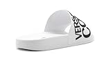 versace jeans couture Hergestellt in China VERSACE JEANS COUTURE Damen-Sandalen in Fuchsia aus Gummi, Band mit Logo Schriftzug in Kontrastfarbe Orange., Weiß, 38 EU