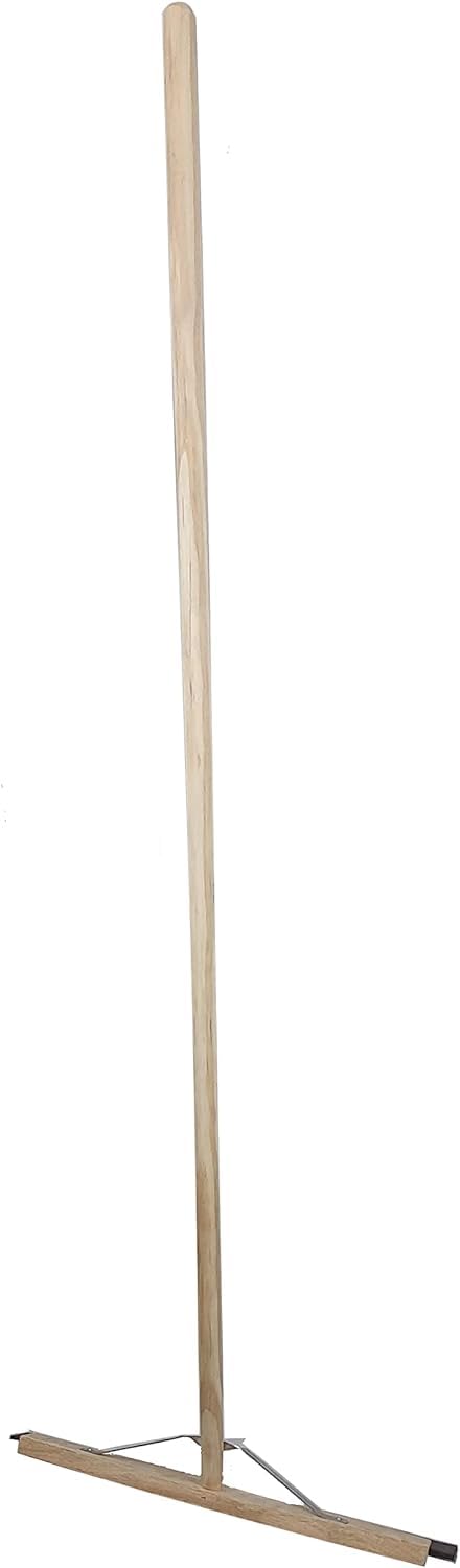 18inch / 45cm Wide Rubber Floor Squeegee Wiper Wooden Handle for Cleaning Wet Dry Floors Rooms Kitchen Bathroom Homes Office Garden Mop