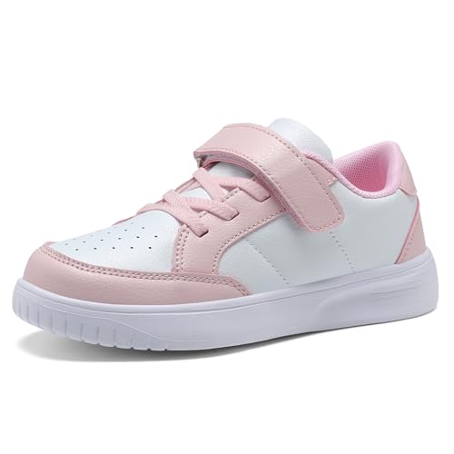 RTOUNT Mädchen Laufschuhe Kinderschuhe Jungen Atmungsaktiv Outdoor Walkingschuhe Kinder Sportschuhe Size 38 EU Leichtgewichts Atmungsaktiv Freizeit Straßenlaufschuhe Rosa Unisex