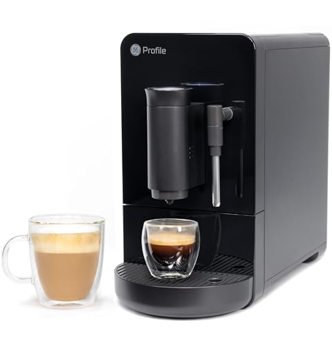 Image of Profile GE Automatic Espresso Machine + Milk Frother | Brew in 90 Seconds | 20 Bar Pump Pressure for Balanced Extraction | Five Adjustable Grind Size Levels | WiFi Connected for Customization | Black