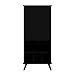 Manhattan Comfort Hampton 26.77 Display Cabinet 6 Shelves and Solid Wood Legs in Black