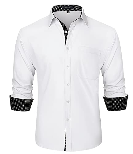 Chemise avec Poche HISDERN Homme Finis les Plis Tenaces avec le Repassage Facile Taille L