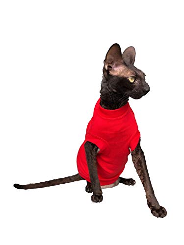 Kotomoda-Katzen-Rollkragen-Maxi-in-Rot-XS