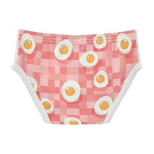 Wusikd Fried Eggs Boys' Underwear Cotton Checkered Red Boys Briefs Soft Toddler Underwear 2T2