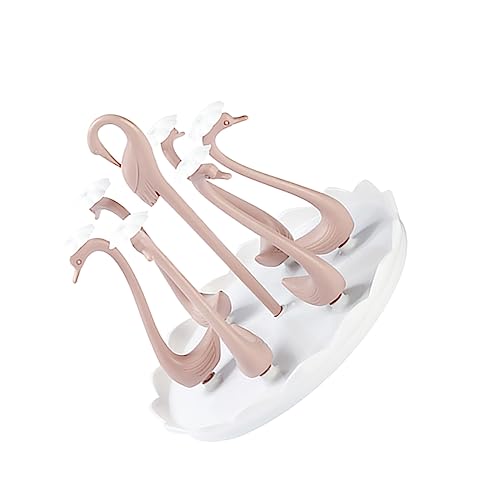 HOLIDYOYO 1pezzi Portabicchieri in Plastica Da Scolo Per Uso Design Forma Colore Rosa Poli Per Conservare e Asciugare Tazze e Bottiglie