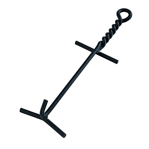 Lodge Camp Dutch Oven Lid Lifter. Black 9 MM Bar Stock for Lifting and Carrying Dutch Ovens. (Black Finish)