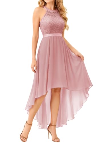 Image of Wedtrend Women's Semi Formal Dresses Halter Bridesmaid Dresses Wedding Guest Dress High Low Prom Dress