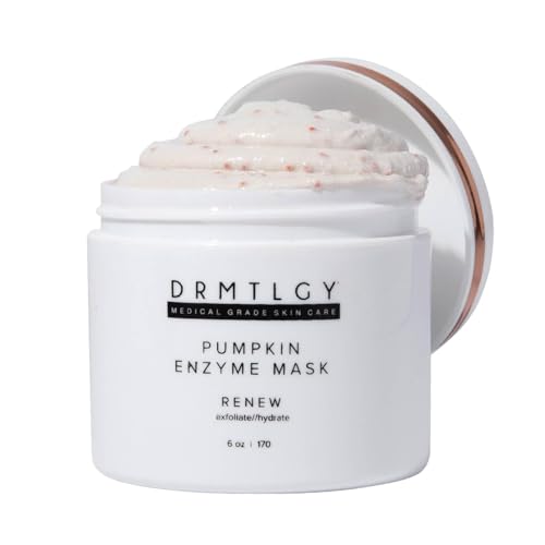 DRMTLGY Pumpkin Enzyme Face Mask with Jojoba Beads. Gentle Exfoliating Pumpkin Facial Mask for Dullness, Uneven Skin Tone, Fine Lines and Wrinkles. 5.5 oz