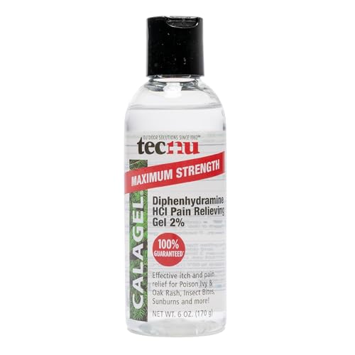 Tec Labs Calagel Clear Gel, 6 oz, Cooling Anti-Itch Topical with Diphenhydramine, Hydrocortisone-Free Skin Soothing Gel for Bug Bites, Poison Ivy, Rashes, Sunburn, Minor Skin Irritations
