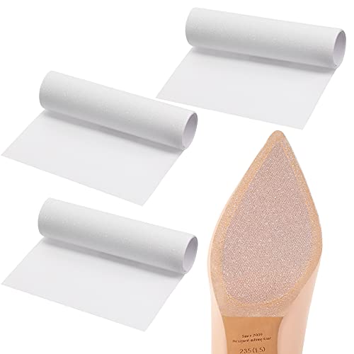 3 Rolls Sole Shoes Stickers Self-Adhesive Sole Cover Sole Clear Stickers for Shoes Protectors Sole Shoes Stickers Crystal Clear Sole Shoes Sticker for High Heels (5.9 x 15.7 Inches)