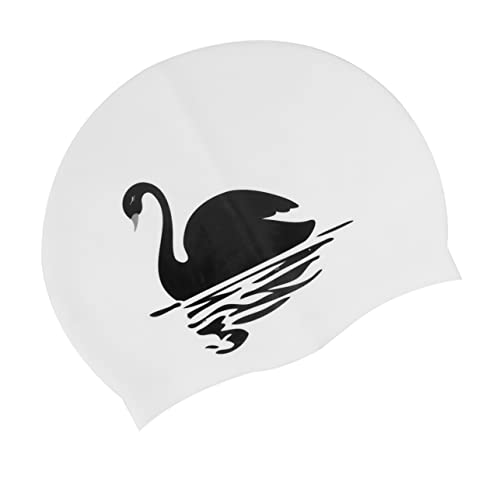 BESPORTBLE Elegant Swan Silicone Cap Women's Waterproof Swimming Hat Ear Protection Soft Stretchy for Long Hair for Pools