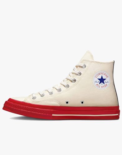 Converse Unisex 70 CDG Hi Pristine/Red/Egret 10 Men/Women 123