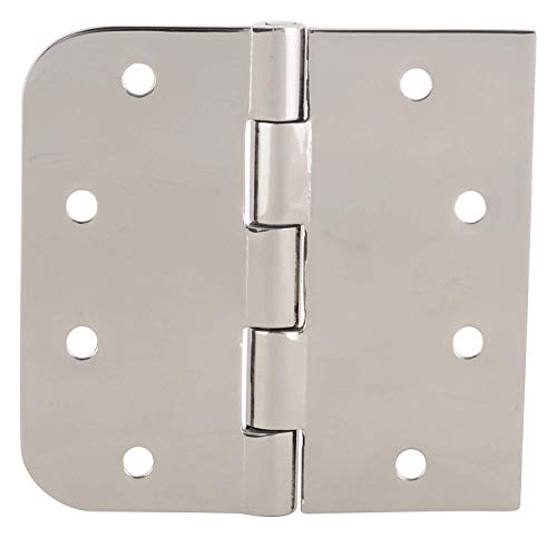 S Siskcon 4 Inch Door Hinges Stainless Steel Set Of 3 Non Removable Pin Security Lock Barn Replacement Wood Metal (4 Inch Square X 4 Inch 5/8 Radius C Hole Mirror 32)-Pack Of 1 #TOP2