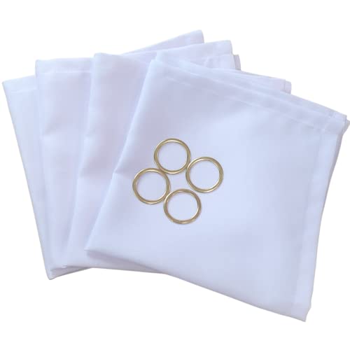 Kit 4 Guardanapos de Tecido Oxford Branco 40cmx40cm