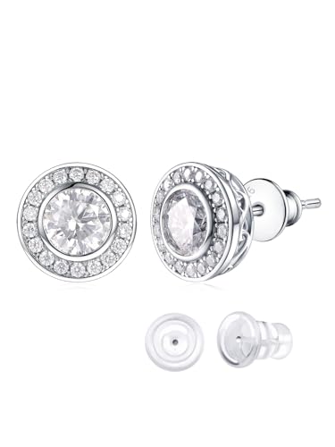 D Color VVS1 Clarity Moissanite Chunky Stud Earrings for Men Women, 0.88-2.43 Carat, Really Authentic Solid 925 Sterling Silver Hypoallergenic, Ideal Gift for Birthday Anniversary Christmas Valentines