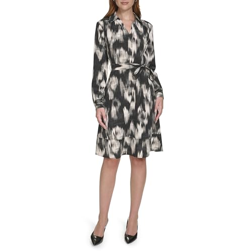 Robe décontractée Calvin Klein manches longues coupe Aline tendance automne