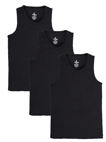 Image of KiddoPanti Boys 100% Cotton Rib Vest Pack of 3