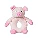 Apricot Lamb Baby Lovey Pig Morbido Anello sonaglio Giocattolo, Peluche Animale di Peluche per Neonato agitatore con Impugnatura Morbida Oltre 0 Mesi (Maiale Rosa, 15 cm)