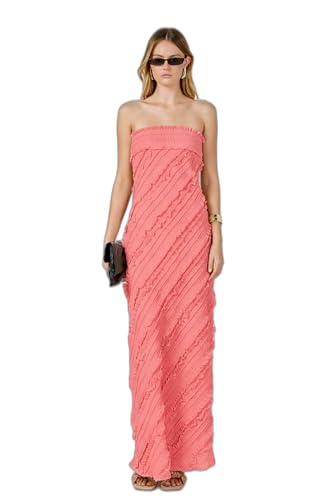 strapless open back dress Pleated Tiered Long Dress – Endless Rose main image 0