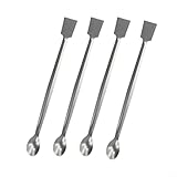 Set di cucchiai e spatole da laboratorio in acciaio inox, 20 cm, a doppia estremità, con estremità piatta e paletta per forniture da laboratorio, manipolazione di polveri o granuli (4 pezzi)