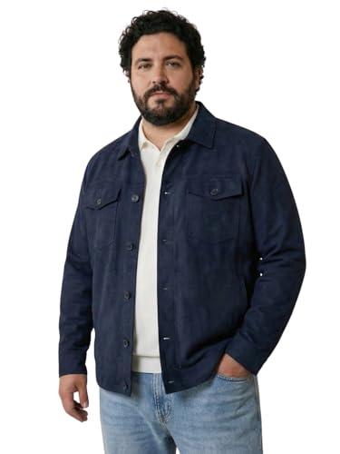 Image of UNSTD Men Plus Size Suede Jacket for Men | Winter Wear Full Sleeves Jacket | Comfortable Big & Tall Casual Jacket