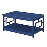 Convenience Concepts Town Square Coffee Table with Shelf, Cobalt Blue