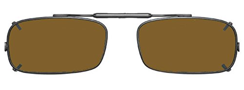 Visionaries Polarized Clip on Sunglasses - True Rec - Bronze Frame - 54 x 31 Eye
