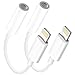 Apple MFi Certified 2 Pack Lightning to 3.5 mm Headphone Jack Adapter,iPhone to 3.5mm Audio Aux Jack Adapter Dongle Cable Converter Compatible with iPhone 12 11 Pro XR XS Max X 8 7 iPad