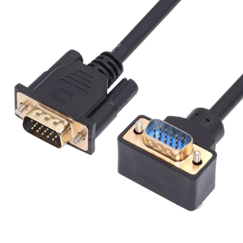 chenyang VGA Cable,VGA SVGA D-Sub HDB15Pin Male to Male 90 Degree UP Angled Video Graphics Array Cable Adapter 3.28FT/1.0M for Monitor/Projector/Graphics