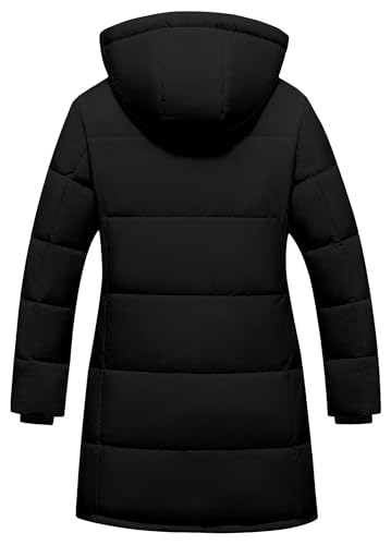 Girl's Winter Coat Kids Long Puffer Jacket Waterproof Ski Outerwear Warm Puffy Dress Coat with Hood2