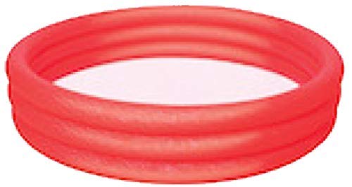 Bestway Planschbecken Kinderpool Pool 3-Ring Embossing (183 x 183 x 33 cm (Rot))