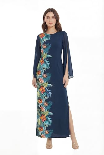 Image of Matchable Family Hawaiian Luau Men Women Girl Boy Clothes in Orchid Paradise Navy