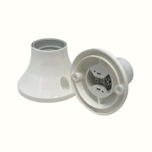 HALOTEC | Pack 2 Portalámparas de Zócalo Base Recta E27 Blanco | Portalamparas de Pared | Ideal para Proyectos de Iluminación | Alta Calidad y Durabilidad | Fácil Instalación y Uso